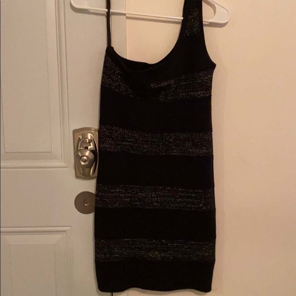Black, one shoulder dress